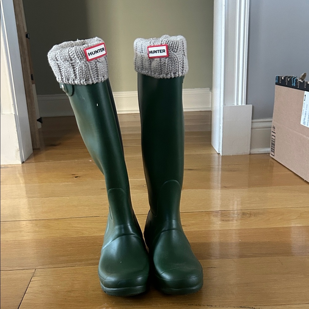 Hunter Dark Green Waterproof Boots